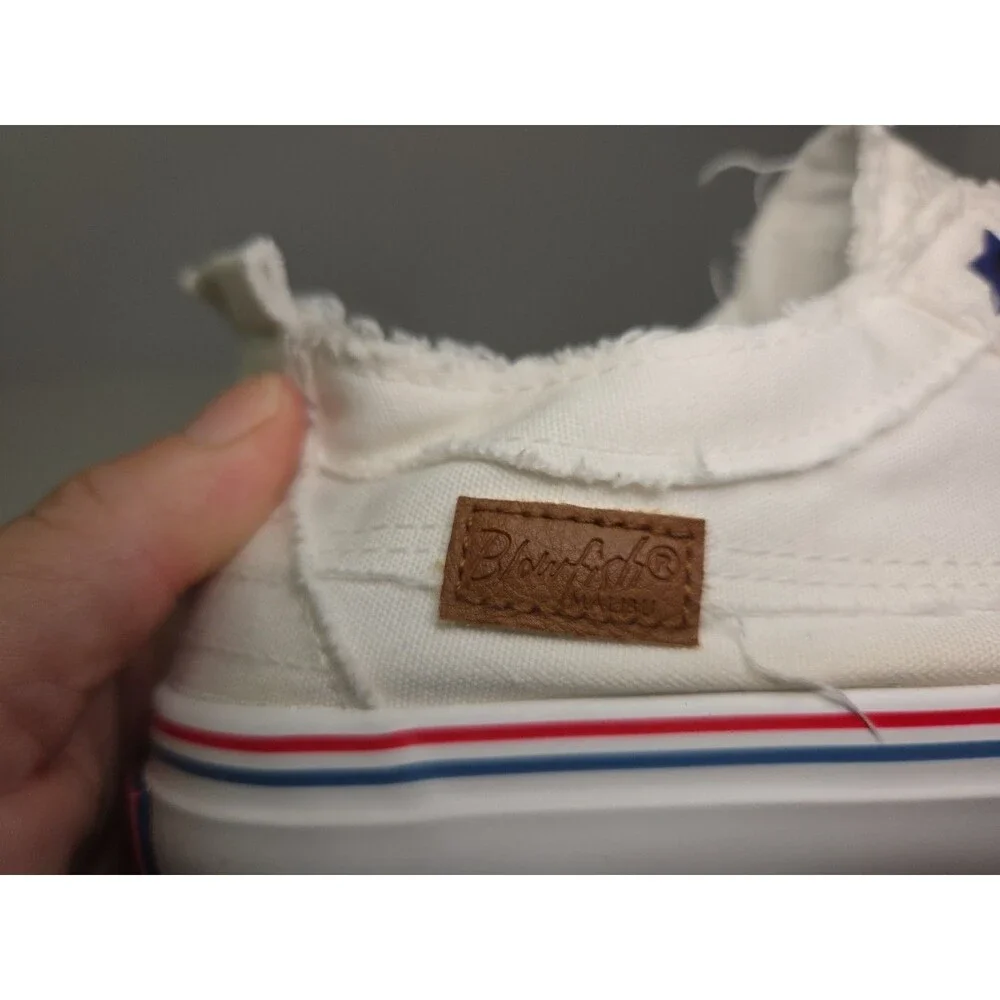 BlowFish Malibu white Tattered Slip On  converse style Sneakers Women's Sz 7 - Picture 7 of 8